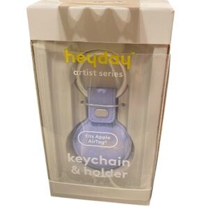 ♥️$5 SALE♥️Heyday Artist Series Purple Keychain & Holder Flower Design NIB
